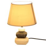 Pebbeled Style Ceramic Lamp with matching Shade In White