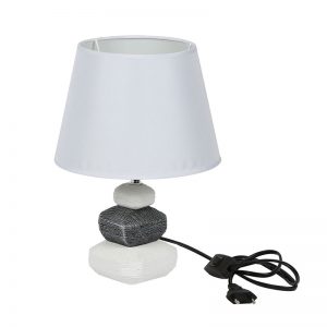 Pebbeled Style Ceramic Lamp with matching Shade In White