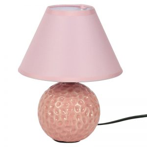 Round Textured Turquoise Pink Ceramic Table Lamp