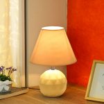 Round Ceramic Cream Colour Table Lamp