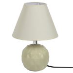 Round Ceramic Cream Colour Table Lamp