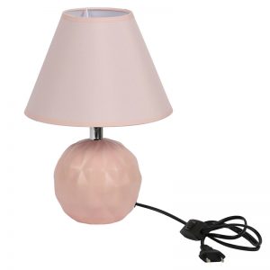 Round Ceramic Pink Colour Table Lamp