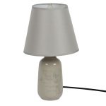 Quoted Glazed Ceramic Grey Table Lamp