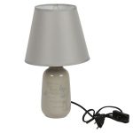 Quoted Glazed Ceramic Grey Table Lamp