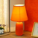 Quoted Glazed Ceramic Orange Table Lamp