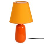 Quoted Glazed Ceramic Orange Table Lamp