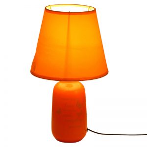 Quoted Glazed Ceramic Orange Table Lamp