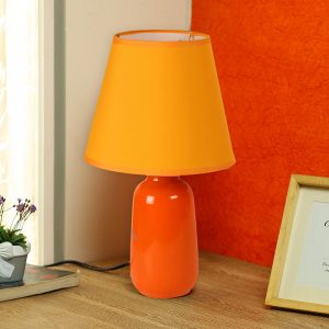 Quoted Glazed Ceramic Orange Table Lamp