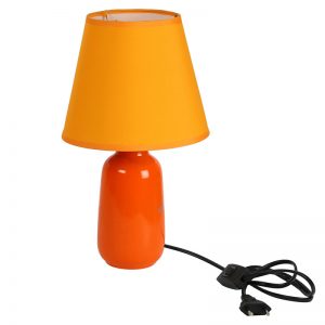 Quoted Glazed Ceramic Orange Table Lamp