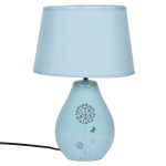 Nature Inspired Printed Blue Ceramic Table Lamp