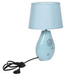 Nature Inspired Printed Blue Ceramic Table Lamp