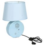 Butterfly Printed Blue Round Ceramic Table Lamp