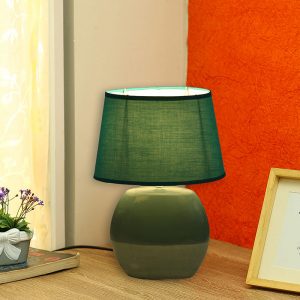 Dual Tone Blue Ceramic Table lamp with Matching shade
