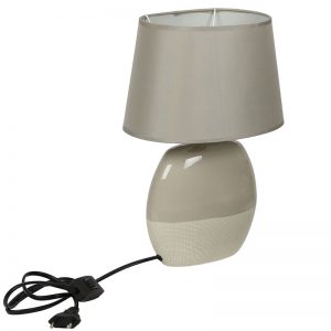 Dual Tone Grey Ceramic Table lamp with Matching shade