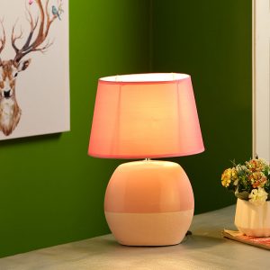Dual Tone Pink Ceramic Table lamp with Matching shade