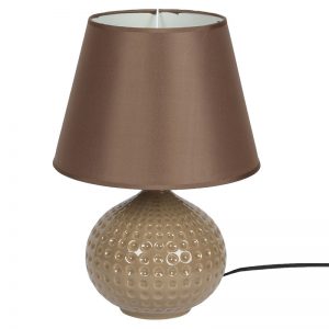 Textured Surface Brown Ceramic Table Lamp
