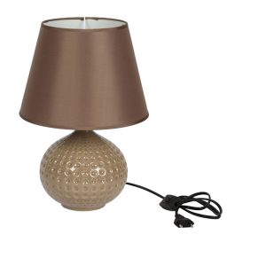Textured Surface Brown Ceramic Table Lamp