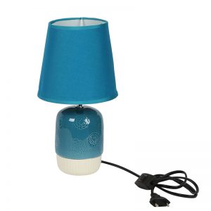 Embossed Blue White Ceramic Table Lamp