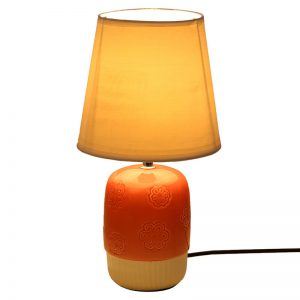 Embossed Pink White Ceramic Table Lamp