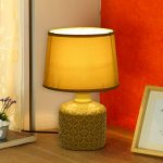 Beautifully Carved White Textured Ceramic Table Lamp