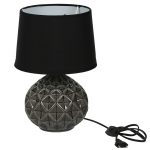 Deep Surface Round Ceramic Black Table Lamp