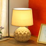 Deep Surface Round Ceramic White Table Lamp