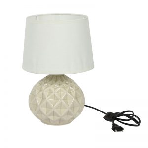 Deep Surface Round Ceramic White Table Lamp