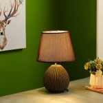 Rusty Finish Brown Ceramic Table Lamp