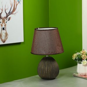 Rusty Finish Brown Ceramic Table Lamp