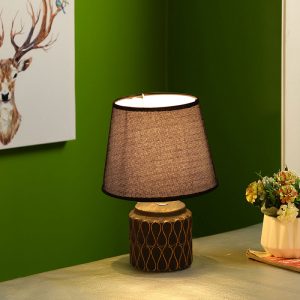 Uniquely Crafted Black Ceramic Table Lamp