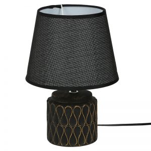 Uniquely Crafted Black Ceramic Table Lamp