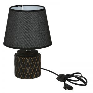 Uniquely Crafted Black Ceramic Table Lamp