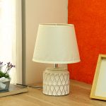 Uniquely Crafted White Ceramic Table Lamp