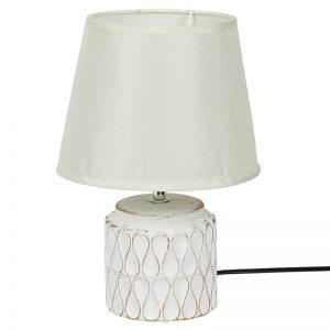 Uniquely Crafted White Ceramic Table Lamp