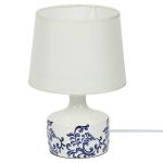 Royal Blue Painted White Ceramic Table Lamp