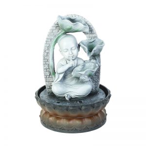 Handcrafted Serene Buddha Indoor Water Fountain with Light