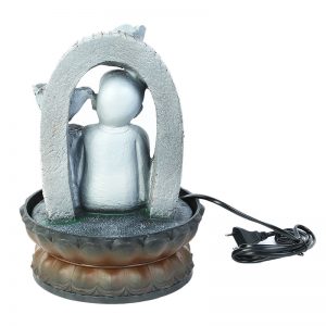 Handcrafted Serene Buddha Indoor Water Fountain with Light