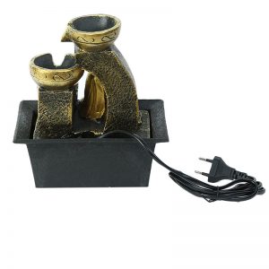 Handcrafted Golden Buddha Flowing Water Indoor Fountain with Light