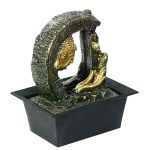 Arch Style Hand Sculpted Buddha Indoor Water Fountain with Light