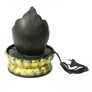 Handcrafted Golden Lotus Buddha Flowing Water Indoor Fountain with Light