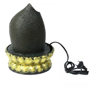 Hand Sculpted Golden Lotus Buddha Indoor Water Fountain with Light