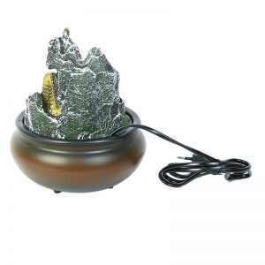 Hand Sculpted Golden Buddha Indoor Water Fountain with Light