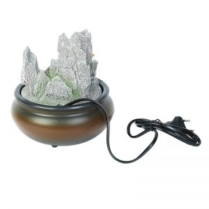 Hand Sculpted Scenic Mountain Indoor Water Fountain with Light