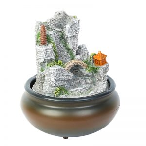 Beautiful Hand Sculpted Scenic Indoor Water Fountain with Light