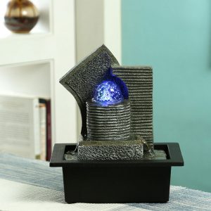 Hand Sculpted Serene Water Fountain with Light