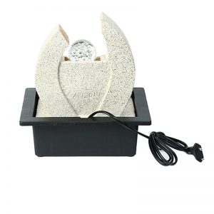 Hand Sculpted Stone Pattern Indoor Water Fountain with Light