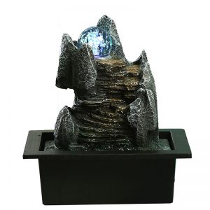 Hand Sculpted Indoor Flowing Water Fountain with Light