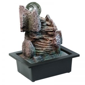 Hand Sculpted Indoor Flowing Water Fountain with Light
