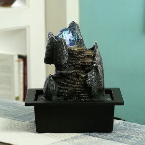 Hand Sculpted Indoor Flowing Water Fountain with Light