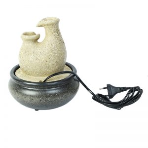 Hand Sculpted Pottery Design Indoor Water Fountain with Light